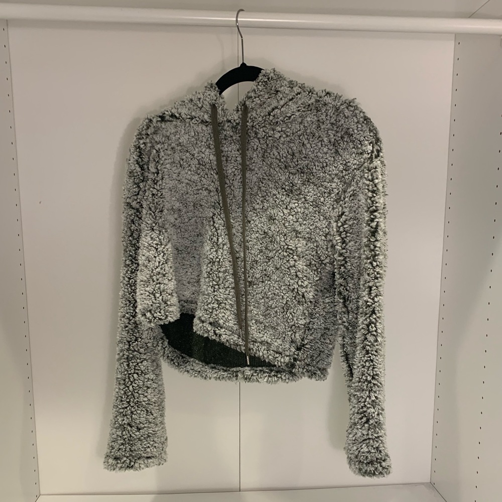 Grey fuzzy hoodie